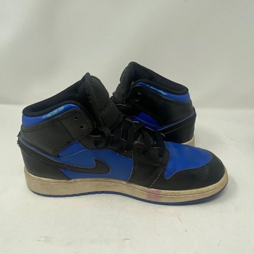 Jordan 1 Mid Royal Blue Black Mens 6Y DQ8423-042 Mid Top Sneakers